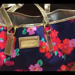Lilly Pulitzer Bags - Lilly Pulitzer navy garden game print tote Lilly Pulitzer Bags - Lilly Pulitzer navy garden game print tote